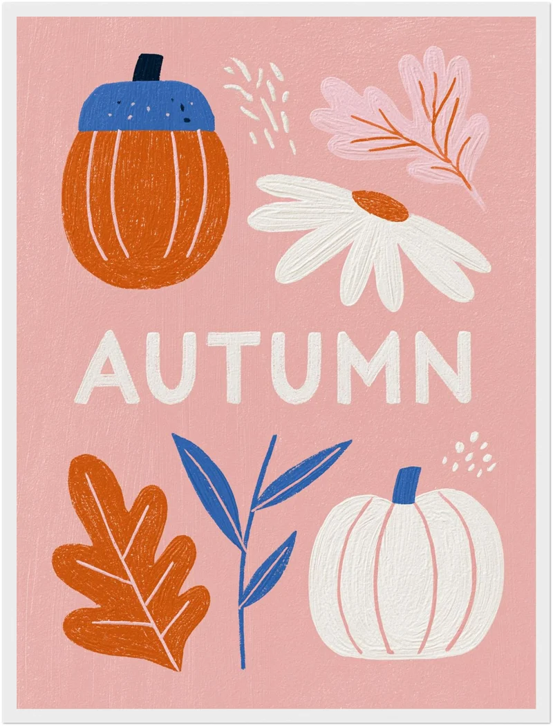 Autumn Kürbis Collage Poster