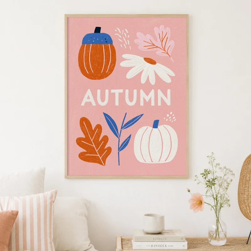 Autumn Kürbis Collage Poster