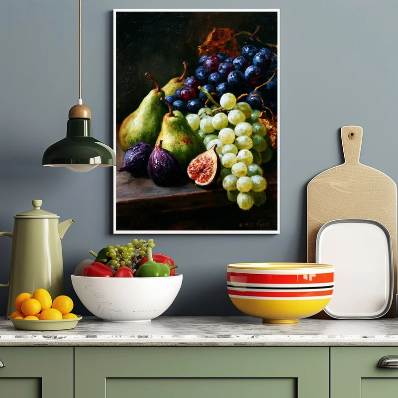 Stillleben mit Herbstfrüchten Poster