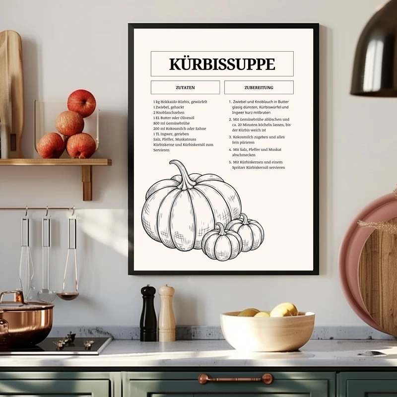 Kürbissuppe Rezept Vol. I Poster