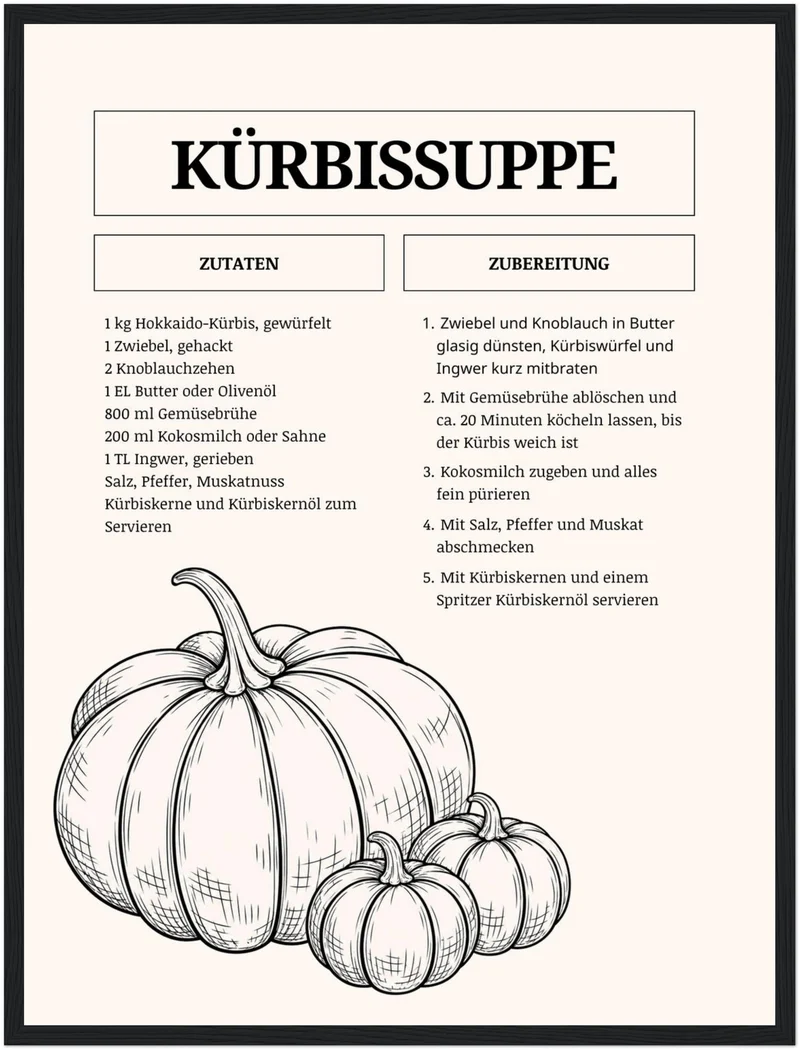 Kürbissuppe Rezept Vol. I Poster