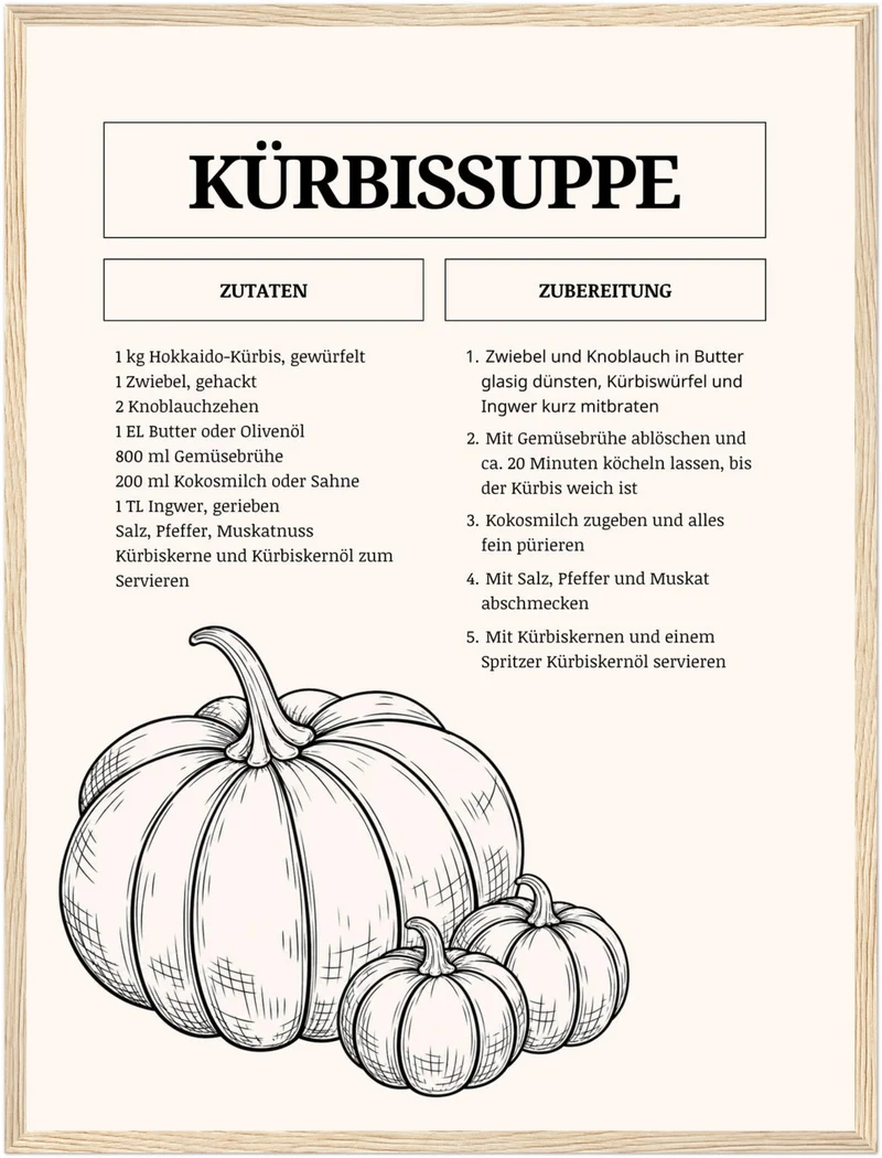 Kürbissuppe Rezept Vol. I Poster