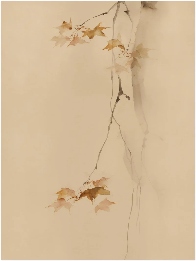 Herbstäste im Fallen Poster