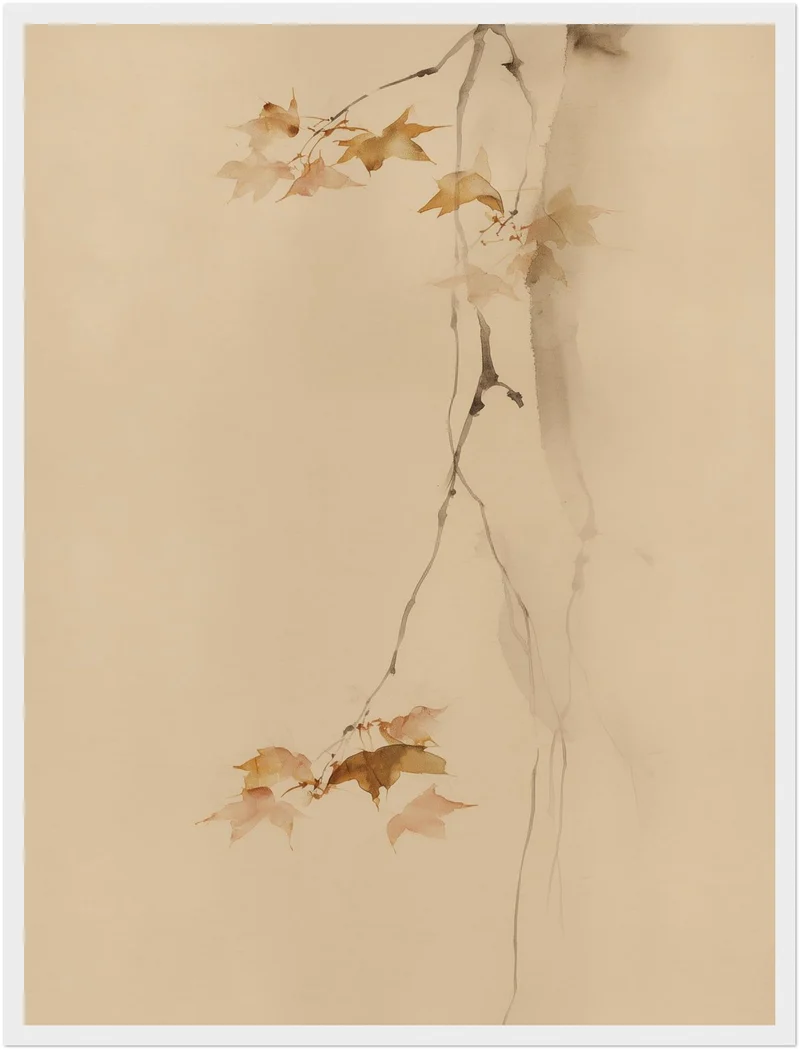 Herbstäste im Fallen Poster