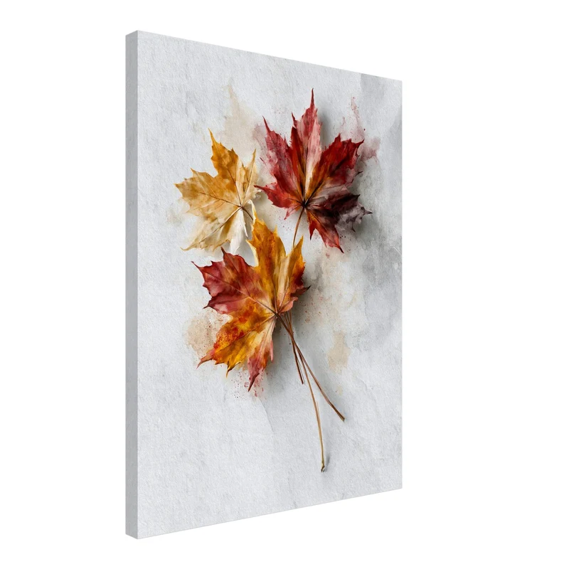 Herbstblätter im Aquarell Leinwand