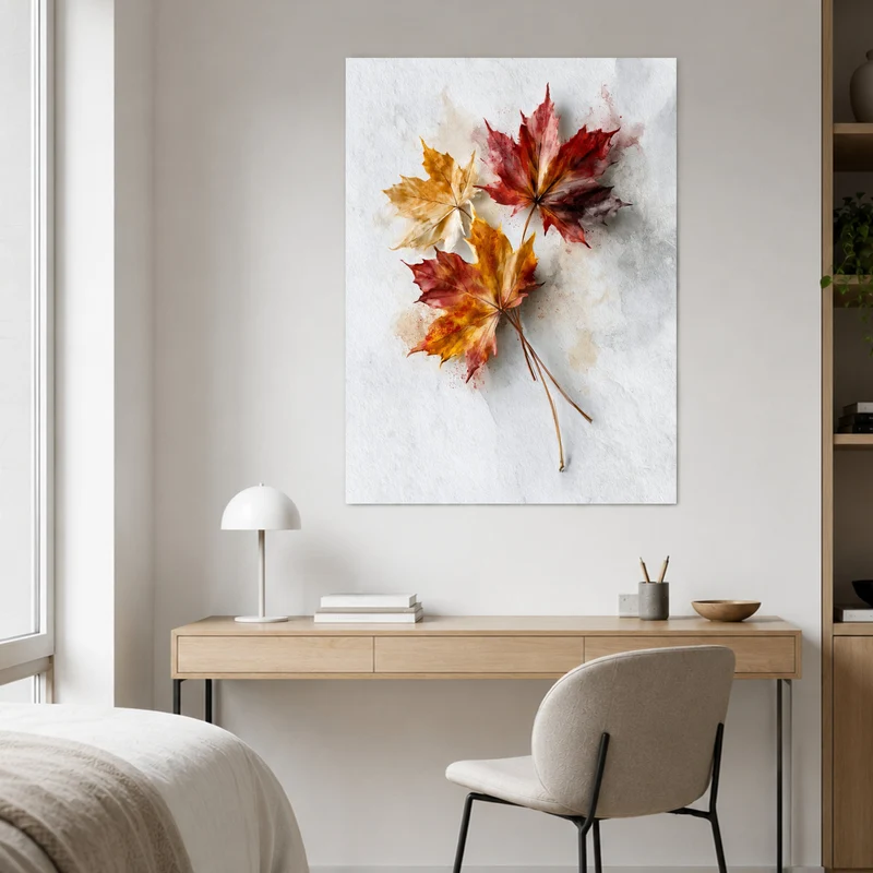 Herbstblätter im Aquarell Leinwand