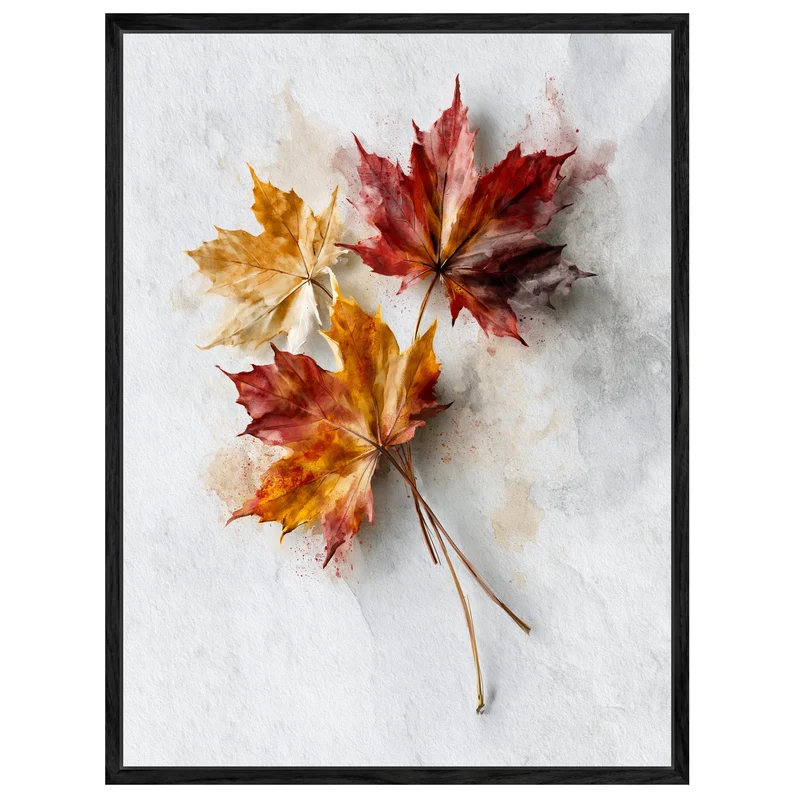 Herbstblätter im Aquarell Leinwand
