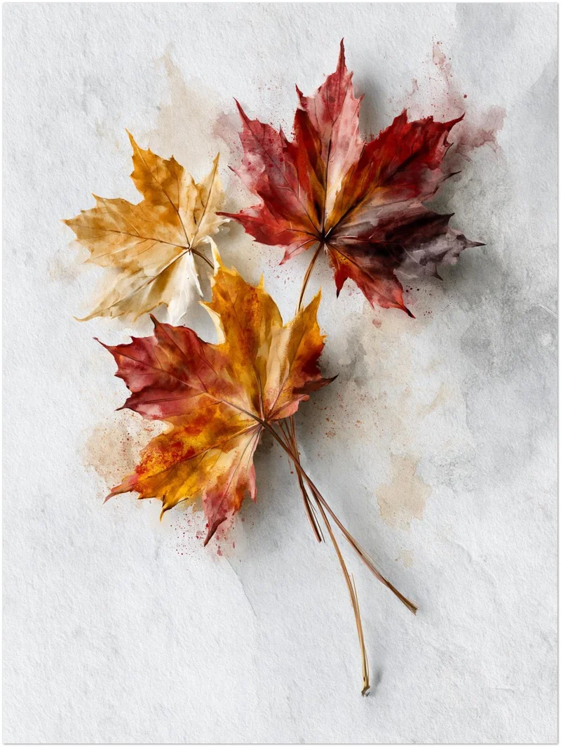 Herbstblätter im Aquarell Poster