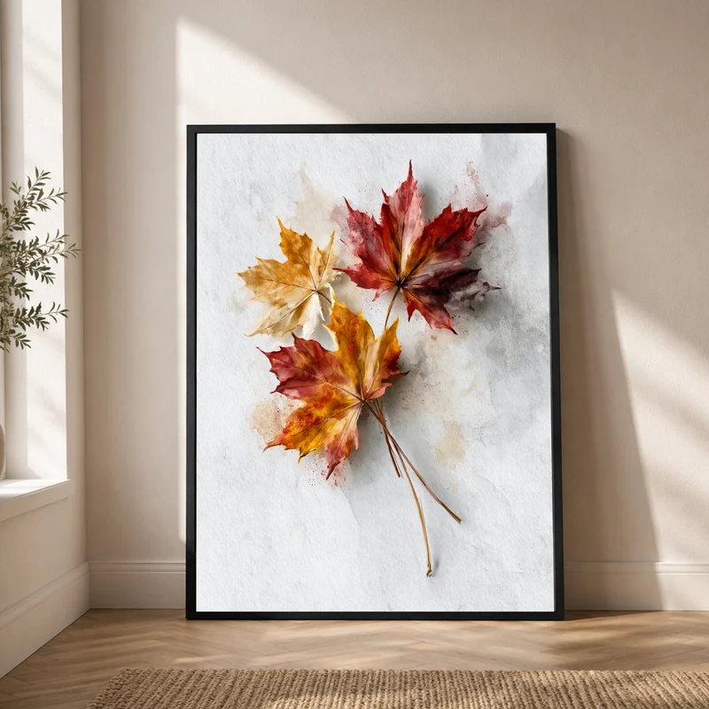 Herbstblätter im Aquarell Poster
