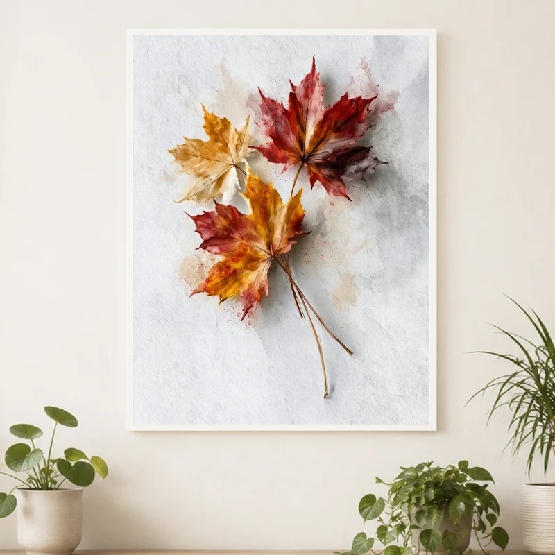 Herbstblätter im Aquarell Poster