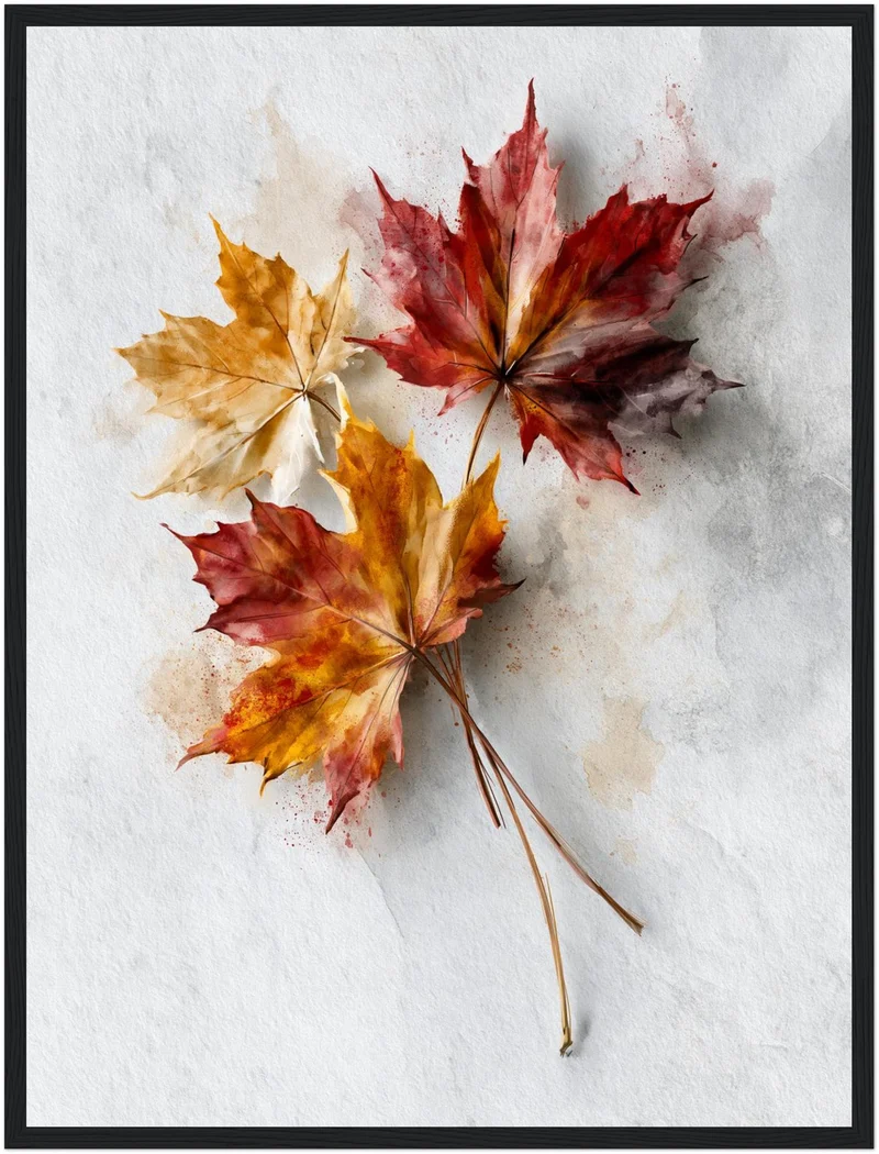 Herbstblätter im Aquarell Poster