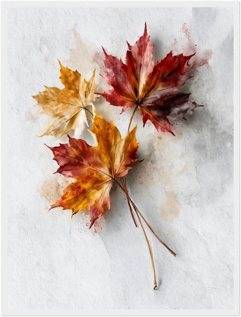 Herbstblätter im Aquarell Poster