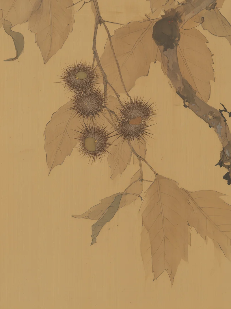 Kastanien im Herbstlicht Leinwand