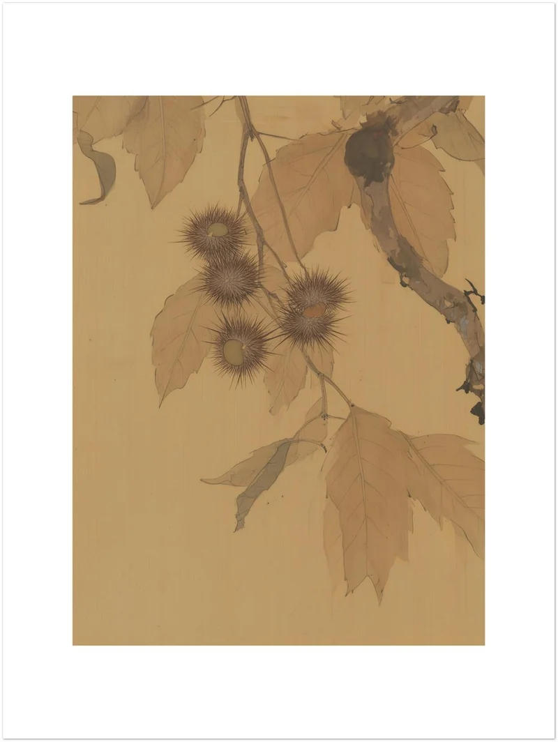 Kastanien im Herbstlicht Leinwand