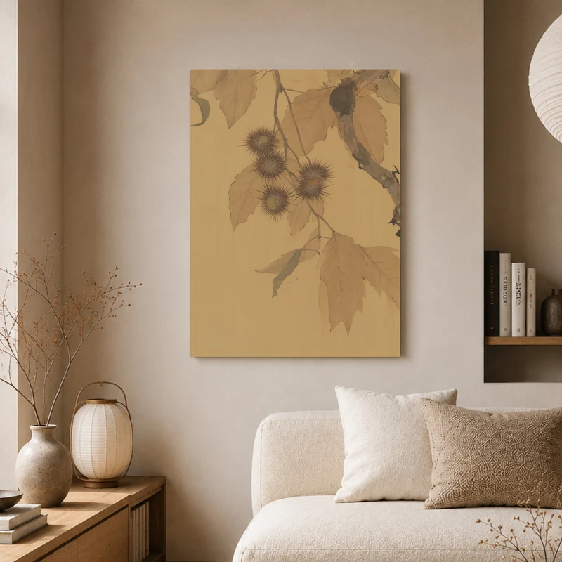 Kastanien im Herbstlicht Leinwand