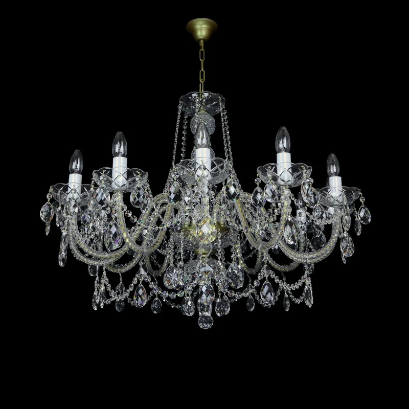 Casa Padrino Luxus Barock Kristall Kronleuchter Gold Ø 90 x H. 72 cm - Prunkvolle Messing Kronleuchter mit böhmischem Kristallglas - Barock Möbel - Edel & Prunkvoll