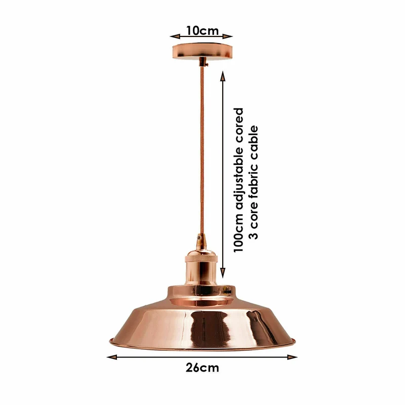 Vintage Retro Industrie Pendelleuchte Rosegold Hängelampe~2031