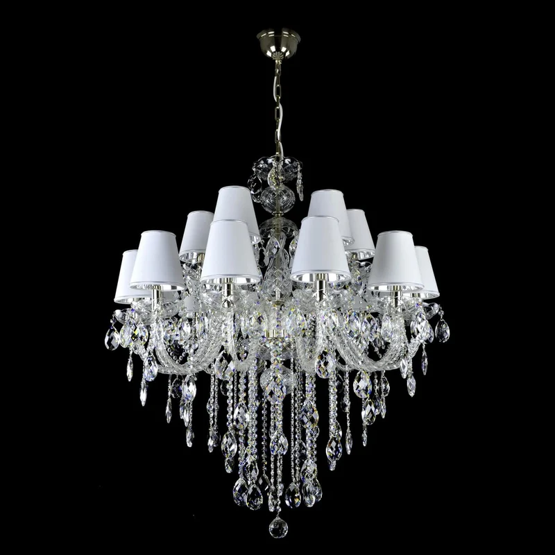 Casa Padrino Luxus Barock Kristall Kronleuchter Silber Ø 90 x H. 105 cm - Prunkvolle Messing Kronleuchter mit böhmischem Kristallglas - Barock Möbel - Edel & Prunkvoll