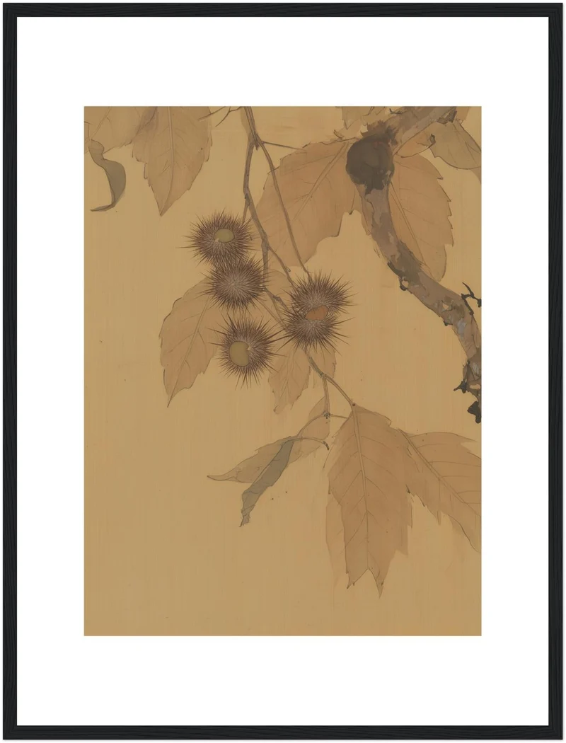 Kastanien im Herbstlicht Poster