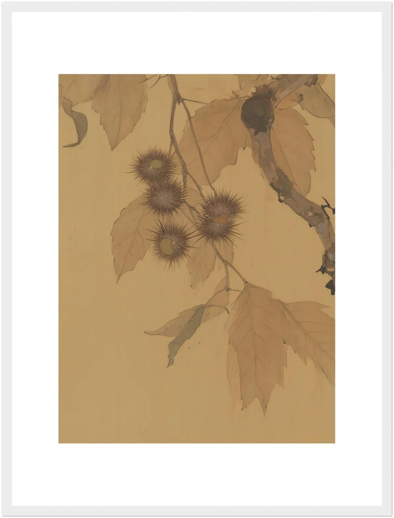 Kastanien im Herbstlicht Poster