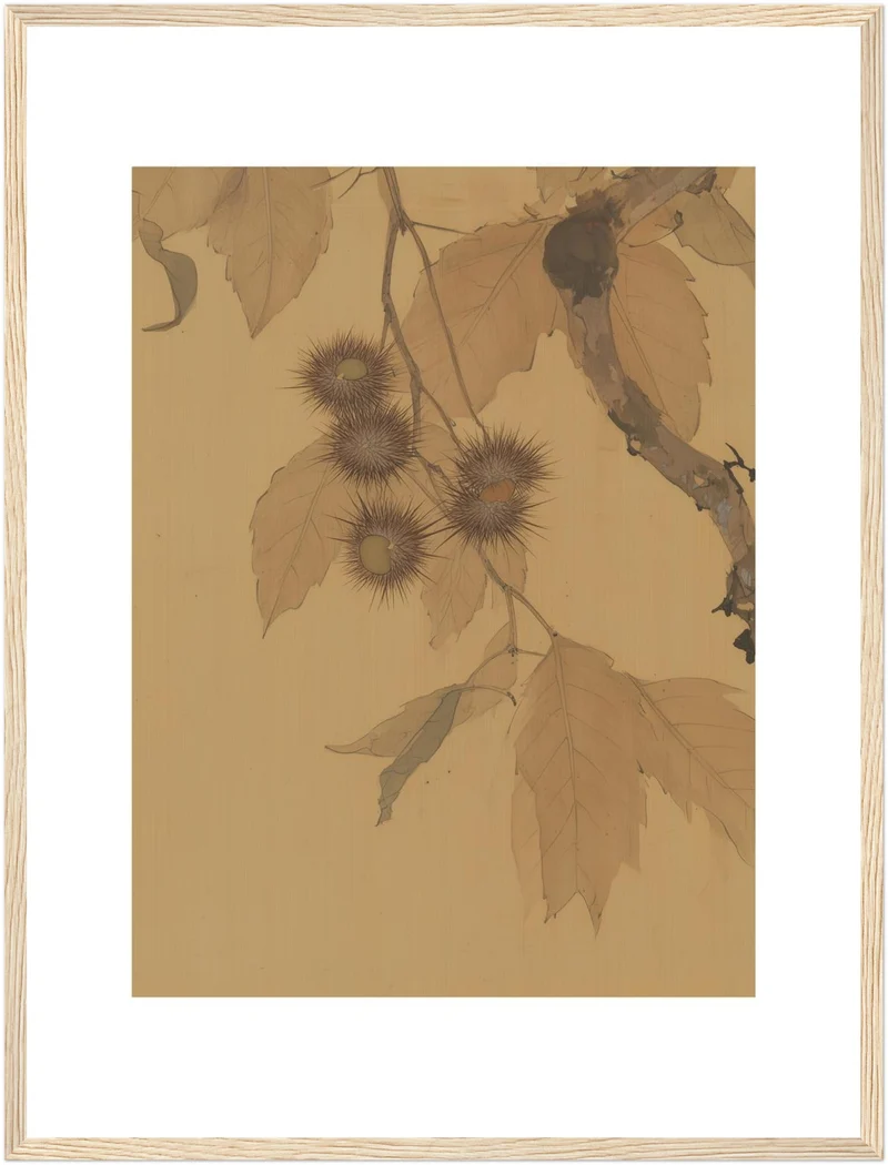 Kastanien im Herbstlicht Poster