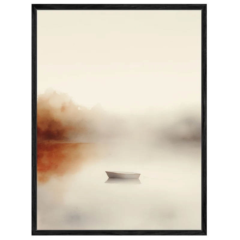Stilles Boot im Nebel Leinwand