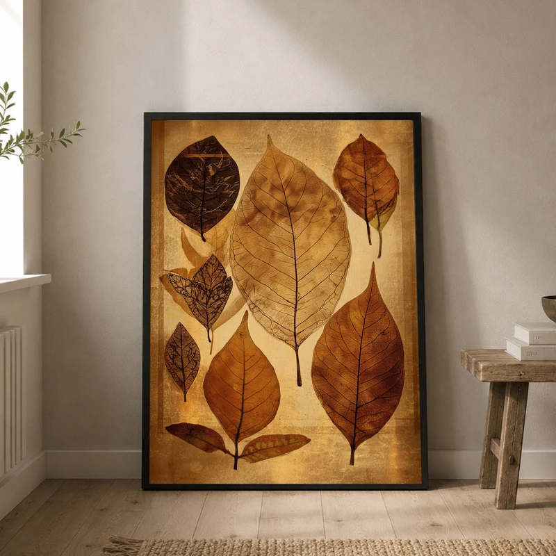 Getrocknete Blätter Herbarium Poster