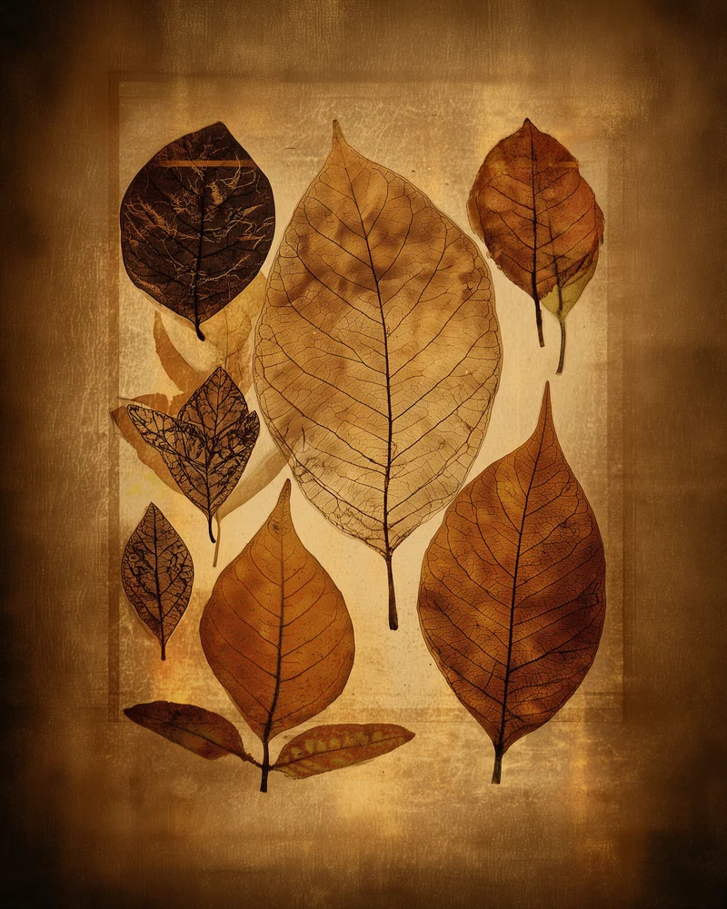 Getrocknete Blätter Herbarium Poster