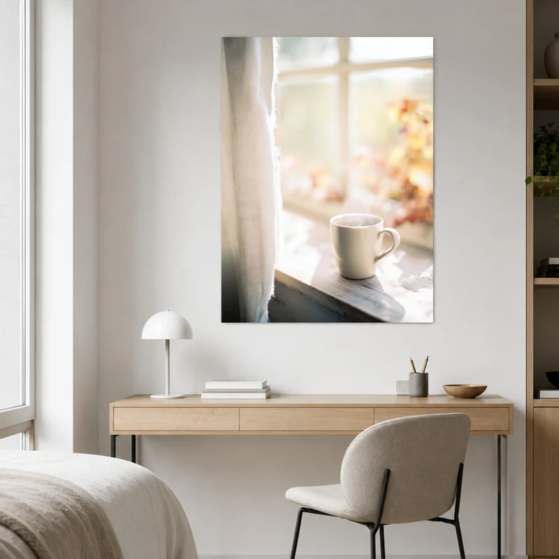 Stille Morgentasse am Fenster Leinwand