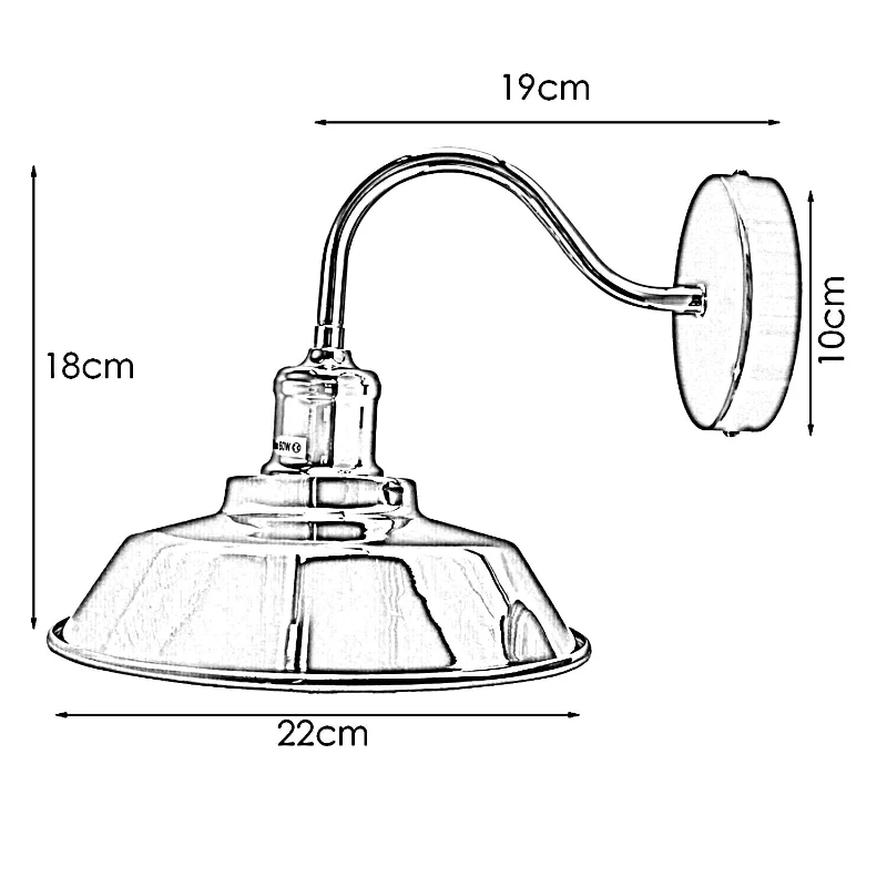 Schwarz Wandleuchte Industrial Vintage Wandlampe Schwanenhals ~2020