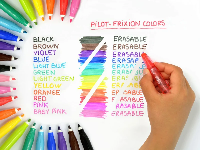 Pilot - FriXion - Erasable Colouring Felt Tipped Marker Pens - Medium Tip 12 Pack