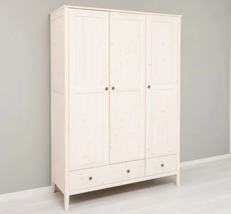 Casa Padrino Kleiderschrank im Landhausstil mit 3 Türen, 141 x 55 x 200 cm