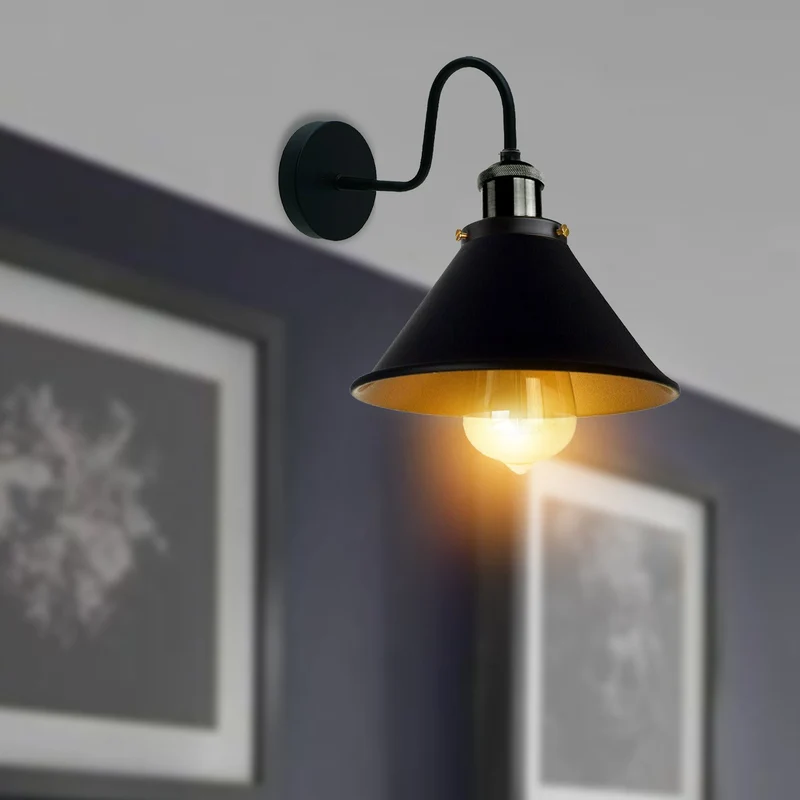 Vintage wandleuchte innen modern led Kegelschirm~1761