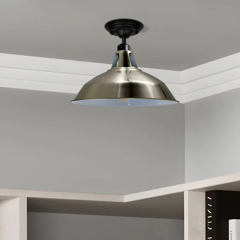 Modern Metall Decke Lampenschirme für Schlafzimmer Küche Antike Lampenschirm (Satin Nickel)~1723