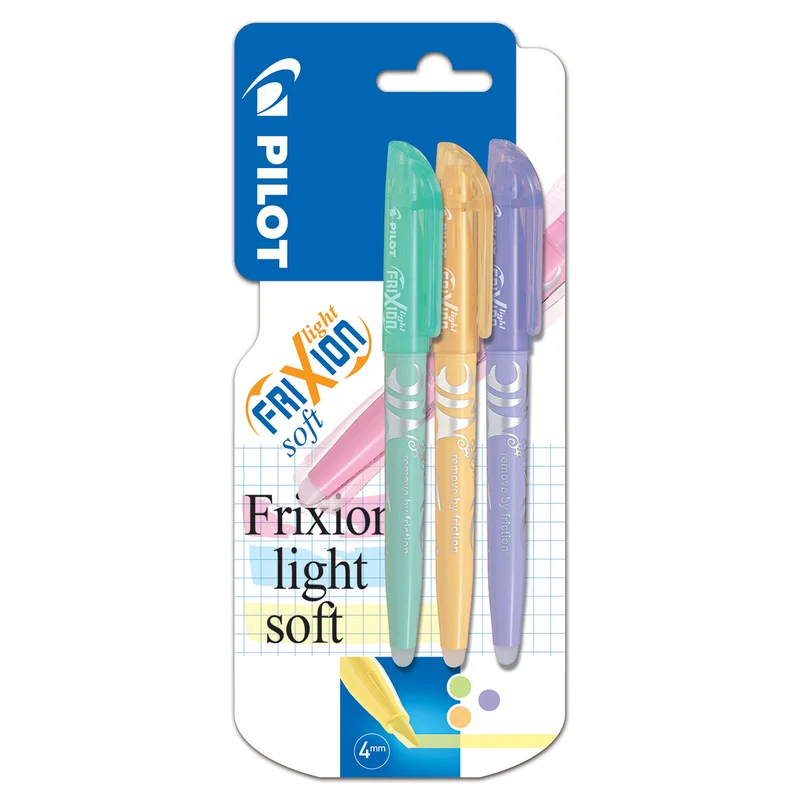 Pilot - FriXion Light Soft - Highlighter pen - Green Orange Purple - Medium Tip - 3 Pack