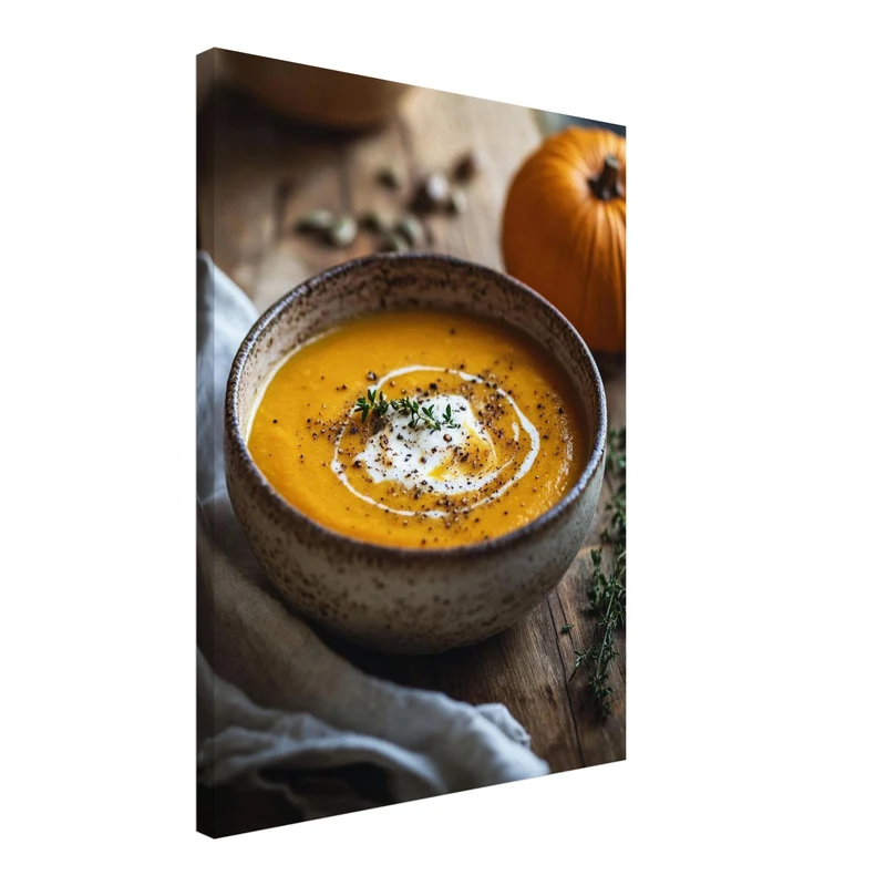 Goldene Kürbissuppe Herbst Leinwand