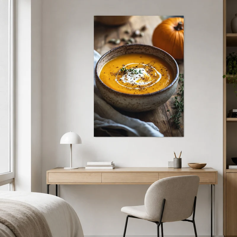 Goldene Kürbissuppe Herbst Leinwand