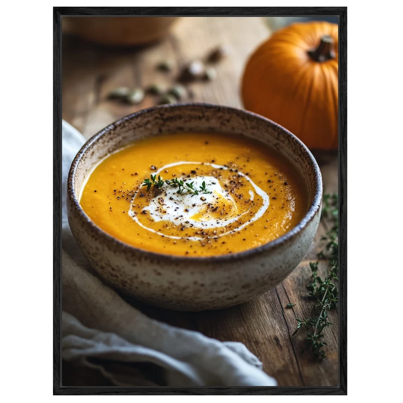 Goldene Kürbissuppe Herbst Leinwand