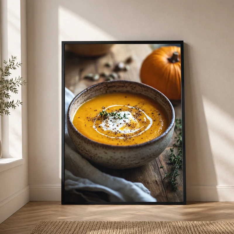 Goldene Kürbissuppe Herbst Poster