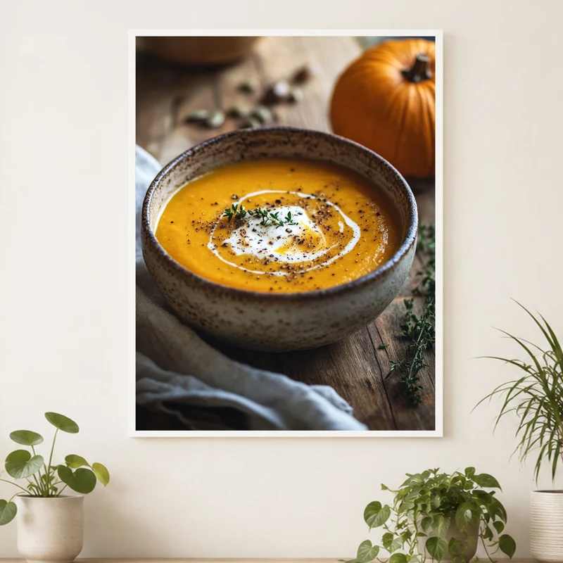 Goldene Kürbissuppe Herbst Poster