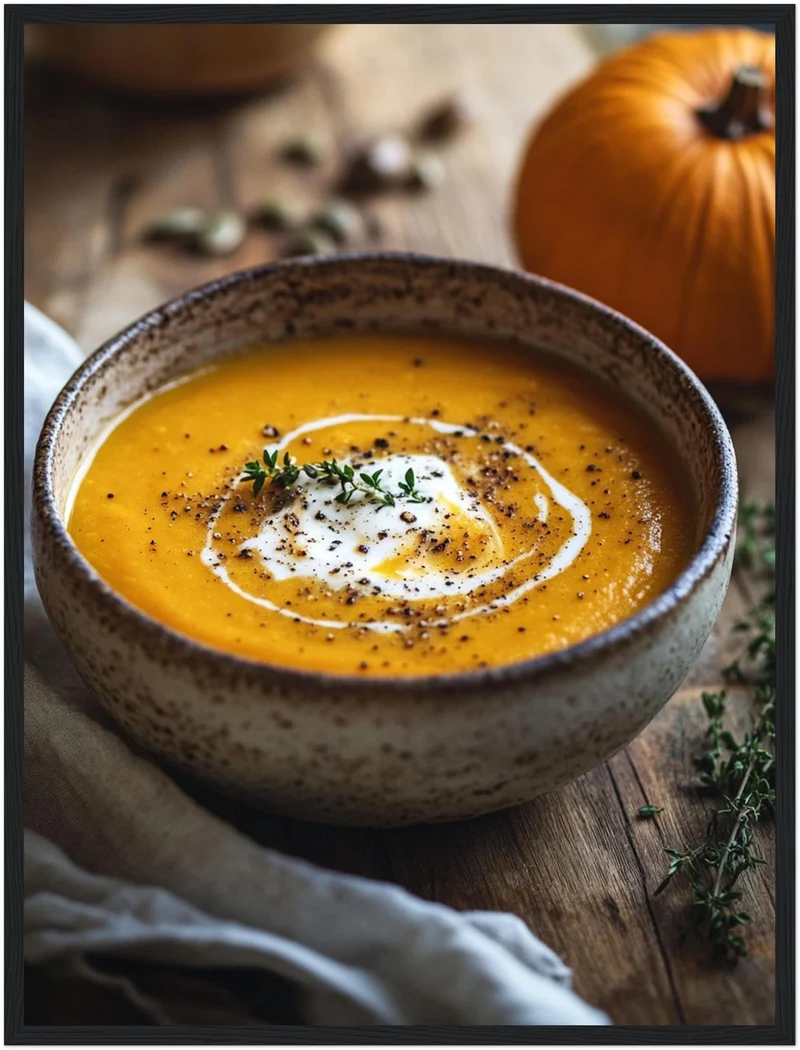 Goldene Kürbissuppe Herbst Poster