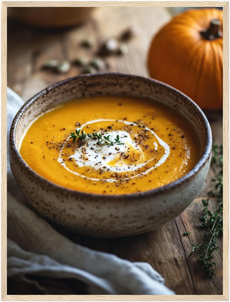 Goldene Kürbissuppe Herbst Poster