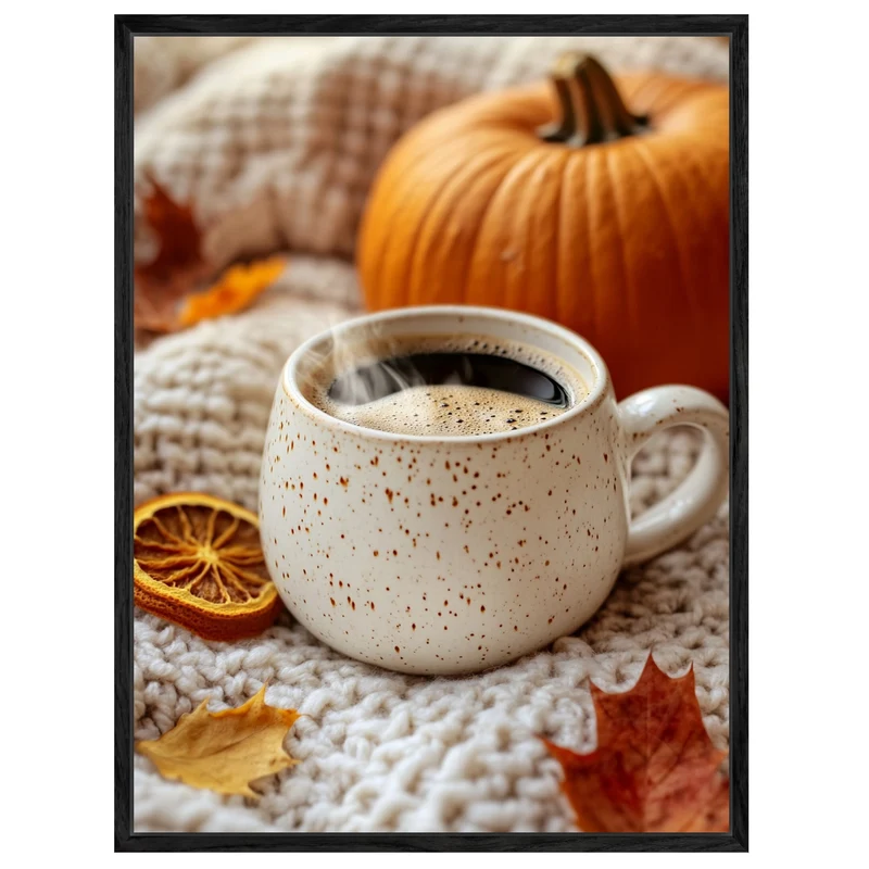 Herbststillleben mit Kaffee Leinwand