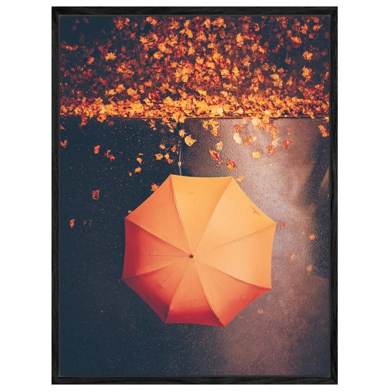 Regenschirm im Herbstregen Leinwand