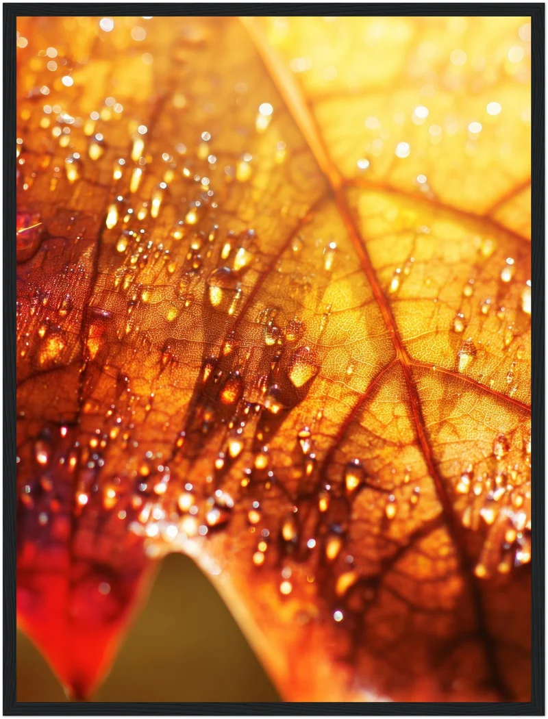Herbstblatt im Regen Poster