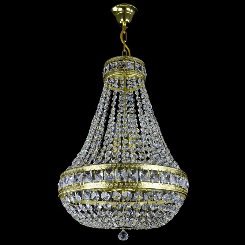 Casa Padrino Luxus Barock Kristall Deckenleuchte Gold Ø 30 x H. 12 cm - Prunkvolle Messing Deckenleuchte mit böhmischem Kristallglas - Barock Möbel - Edel & Prunkvoll