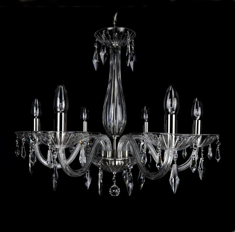 Casa Padrino Luxus Barock Kristall Kronleuchter Silber Ø 60 x H. 47 cm - Prunkvolle Messing Kronleuchter mit böhmischem Kristallglas - Barock Möbel - Edel & Prunkvoll