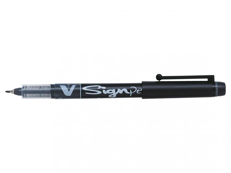 Pilot V-Sign Pen - Fineliner Marker pen - Black - Medium Tip for signing Artwork