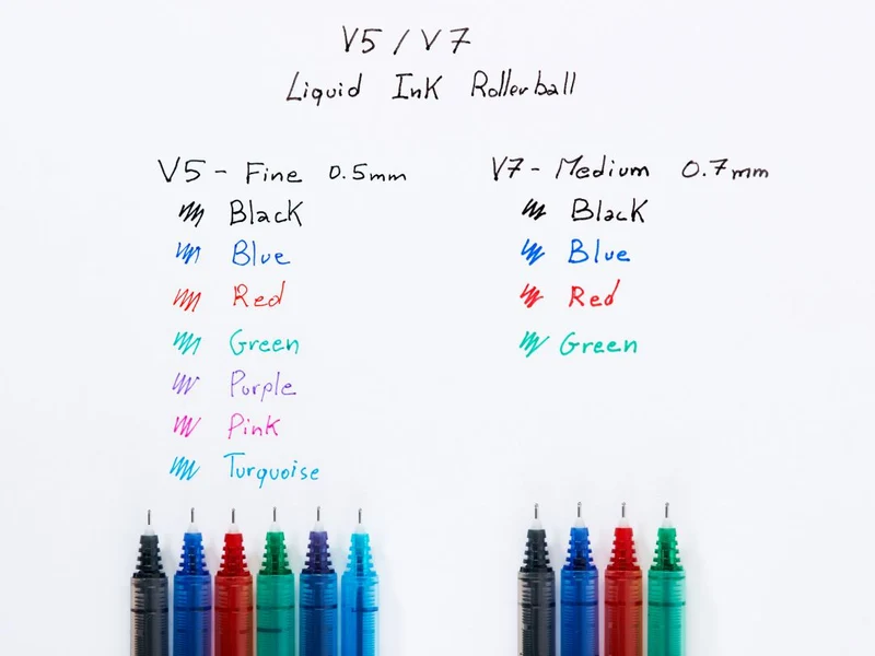 Pilot Hi-Tecpoint V5 - Liquid Ink Rollerball pen - Blue - Fine Tip - 3x Pack