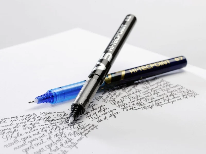 Pilot Hi-Tecpoint V7 - Liquid Ink Rollerball pen - Black - Medium Tip - 5 Pack